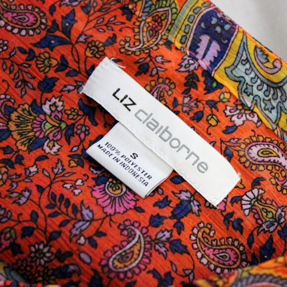 Liz Claiborne BOHO Tribal Long  Sleeve Lightweight Blouse Size Small - Picture 6 of 6